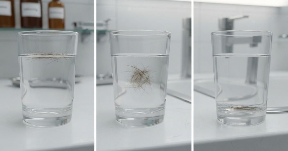 Teste do copo com água para avaliar a porosidade do cabelo