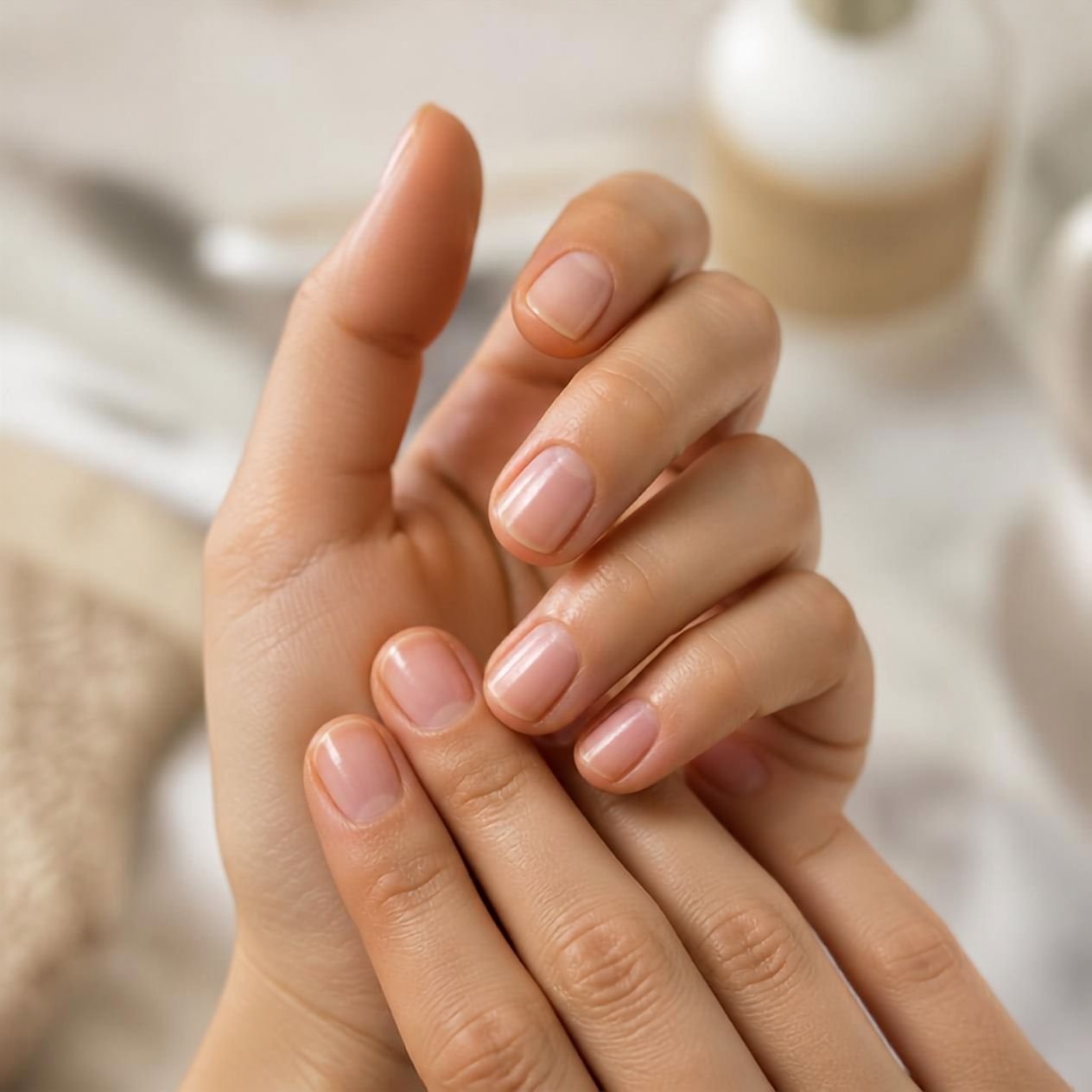 Unhas bem cuidadas e mantidas em comprimento curto